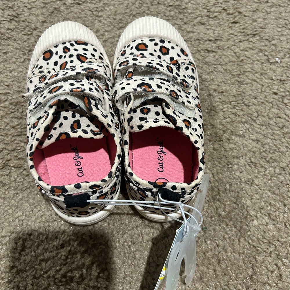 Cat & Jack Cream and Black Leopard Kids Sneakers